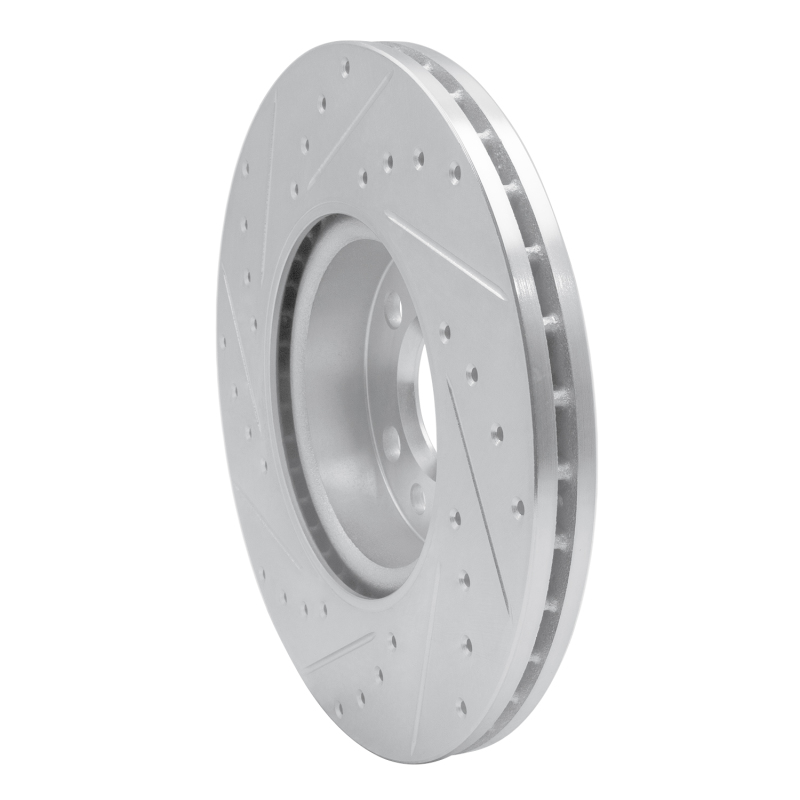 Volkswagen EuroVan Brake Rotor (1) - Front Right - R1 Concepts - Drilled & Slotted - Silver - `01-`03